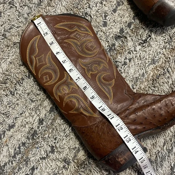 Justin 8927 Unisex Exotic Boot with Brown Full Quill Ostrich 9D brown